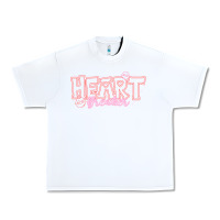 White Heart Breaker Valentine Urban Heavy Tee - CowhideDigitalArt