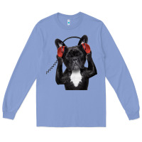 Colony Blue french bulldog dj style Long Sleeve Tee - artisFamous