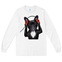 White french bulldog dj style Long Sleeve Tee - artisFamous