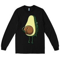 Black funny fruit avocado Long Sleeve Tee - artisFamous
