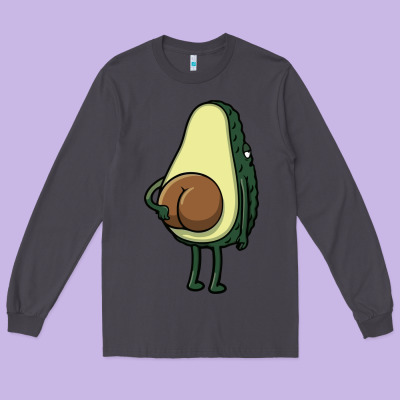Funny Fruit Avocado Long Sleeve Tee Designed By Artisfamous