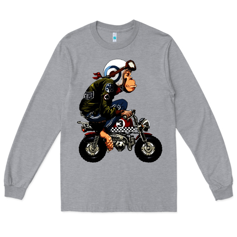 Monkey Bike Cartoon Long Sleeve Tee by artisFamous | Teevron