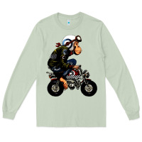 Matcha monkey bike cartoon Long Sleeve Tee - artisFamous