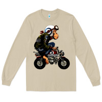 Mushroom monkey bike cartoon Long Sleeve Tee - artisFamous