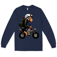 Navy monkey bike cartoon Long Sleeve Tee - artisFamous