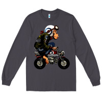 Smoke monkey bike cartoon Long Sleeve Tee - artisFamous