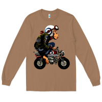 Toasted Coconut monkey bike cartoon Long Sleeve Tee - artisFamous