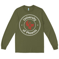 Army Green university of phoenix white red Long Sleeve Tee - artisFamous