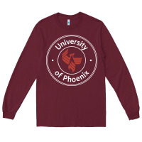 Burgundy university of phoenix white red Long Sleeve Tee - artisFamous