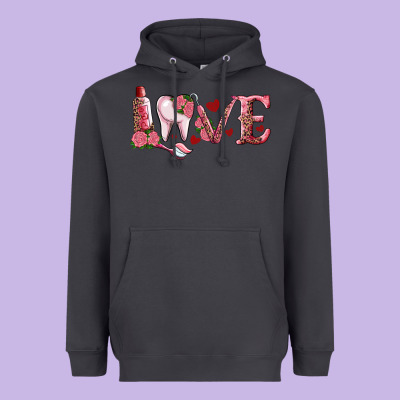 Valentines Day Dental Love Heavyweight Hoodie Designed By Ranaportraitstore