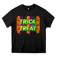 Black trick or treat brushstroke Heavy Core Tee - Jasminsmagicworld