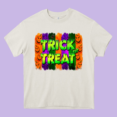 Trick Or Treat Brushstroke Heavy Core Tee Designed By Jasminsmagicworld