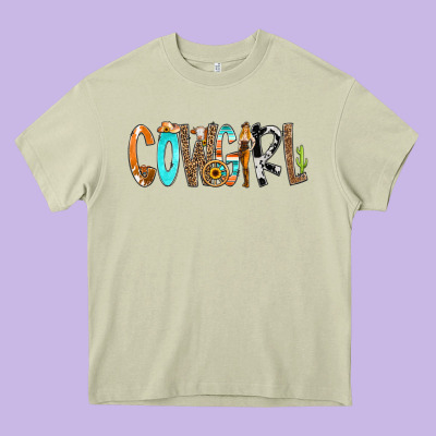Cowgirl Min Heavy Core Tee Designed By Cowcowdesign