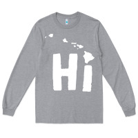 Heather Grey hi hawaii Long Sleeve Tee - artisFamous
