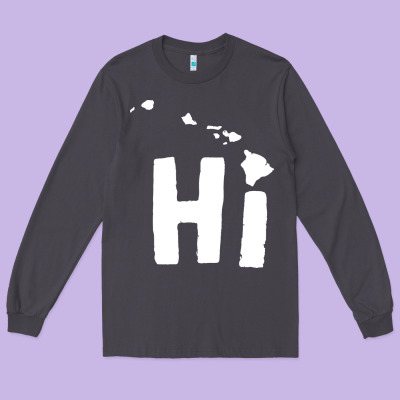 Hi Hawaii Long Sleeve Tee Designed By Artisfamous