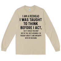 Mushroom i am a redhead i was taught to think Long Sleeve Tee - artisFamous