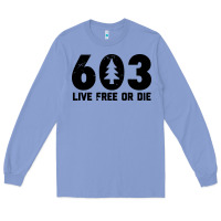 Colony Blue live free or die 603 tree Long Sleeve Tee - artisFamous