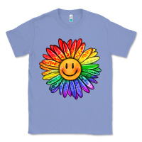Colony Blue rainbow smiley face sunflower Classic Tee - OliviaCreatesArt