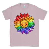 Lilac rainbow smiley face sunflower Classic Tee - OliviaCreatesArt