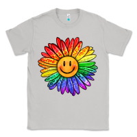 Moon Dust rainbow smiley face sunflower Classic Tee - OliviaCreatesArt