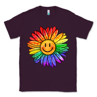 Plum rainbow smiley face sunflower Classic Tee - OliviaCreatesArt