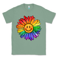Sage rainbow smiley face sunflower Classic Tee - OliviaCreatesArt