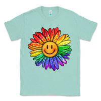 Seafoam rainbow smiley face sunflower Classic Tee - OliviaCreatesArt
