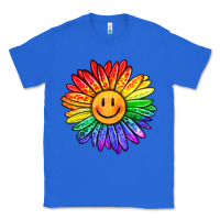 True Royal rainbow smiley face sunflower Classic Tee - OliviaCreatesArt