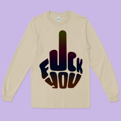 Fuck You Middle Finger Long Sleeve Tee Designed By Artisfamous