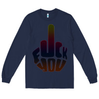 Navy fuck you middle finger Long Sleeve Tee - artisFamous