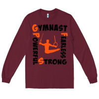 Burgundy awesome gymnastics boy gymnast power strong Long Sleeve Tee - artisFamous