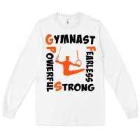 White awesome gymnastics boy gymnast power strong Long Sleeve Tee - artisFamous