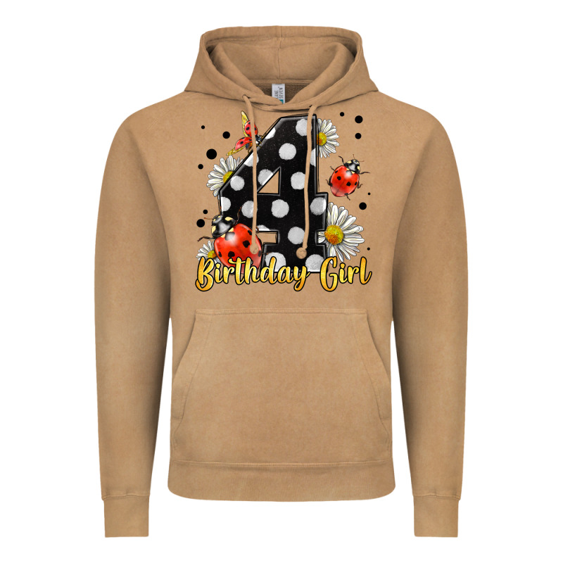 Ladybug Birthday Girl Age 4 Vintage Hoodie by LillyAllenDesigns | Teevron