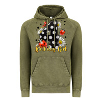 Vintage Olive ladybug birthday girl age 4 Vintage Hoodie - LillyAllenDesigns