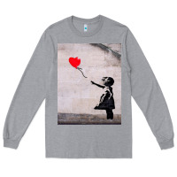 Heather Grey banksy, hope Long Sleeve Tee - artisFamous