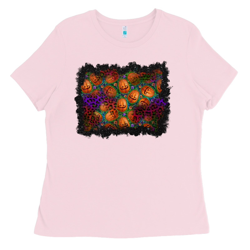 Halloween Pumpkin Background Ladies Tee by BundleAndBundleShop | Teevron