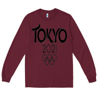 Burgundy Olympic RingTokyo 2020 Long Sleeve Tee - artisFamous