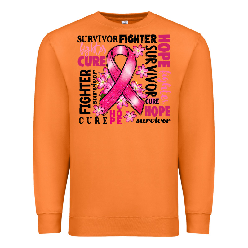 Survivor Breast Cancer Ribbon Premium Sweatshirt by RanaPortraitStore | Teevron