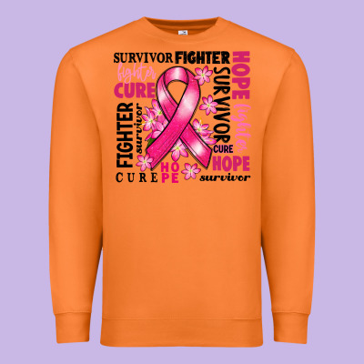 Survivor Breast Cancer Ribbon Premium Sweatshirt Designed By Ranaportraitstore