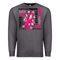 Charcoal Heather survivor breast cancer ribbon Premium Sweatshirt - RanaPortraitStore