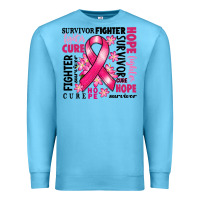 Ocean Blue survivor breast cancer ribbon Premium Sweatshirt - RanaPortraitStore