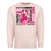 Pale Pink survivor breast cancer ribbon Premium Sweatshirt - RanaPortraitStore