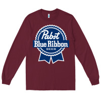 Burgundy pabst blue ribbon Long Sleeve Tee - artisFamous