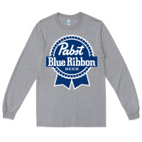 Heather Grey pabst blue ribbon Long Sleeve Tee - artisFamous