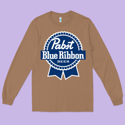 Pabst Blue Ribbon Long Sleeve Tee Designed By Artisfamous