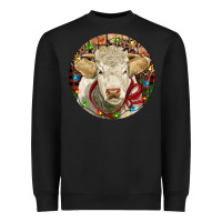 Black Charolais Heifer Christmas Heavyweight Sweatshirt - RanaPortraitStore