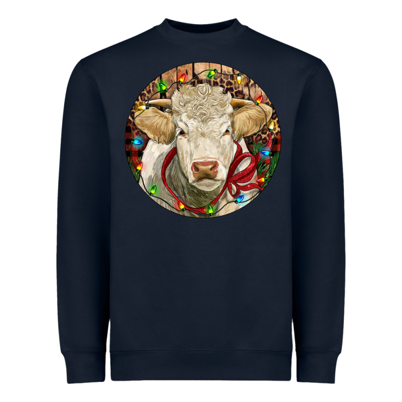 Charolais Heifer Christmas Heavyweight Sweatshirt by RanaPortraitStore | Teevron