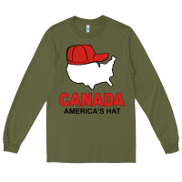 Army Green canada america's hat Long Sleeve Tee - artisFamous