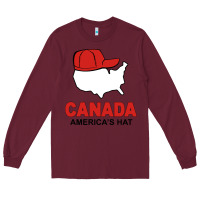 Burgundy canada america's hat Long Sleeve Tee - artisFamous