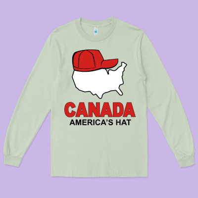 Canada America's Hat Long Sleeve Tee Designed By Artisfamous